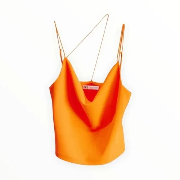 ZARA | Orange | MULTIPOSITION STRAP TANK TOP - Picture 7 of 15